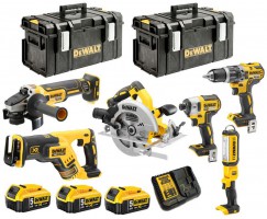 Dewalt DCK623P3-GB 18V XR Brushless 6 Piece Kit (DCG405, DCS367, DCS570, DCF887, DCD796, DCL050) 3 x 5.0Ah & Cases £799.95